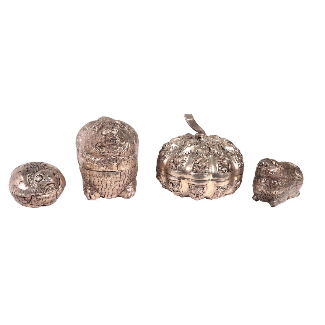 (lot of 4) Burmese silver boxes (1 of 2)