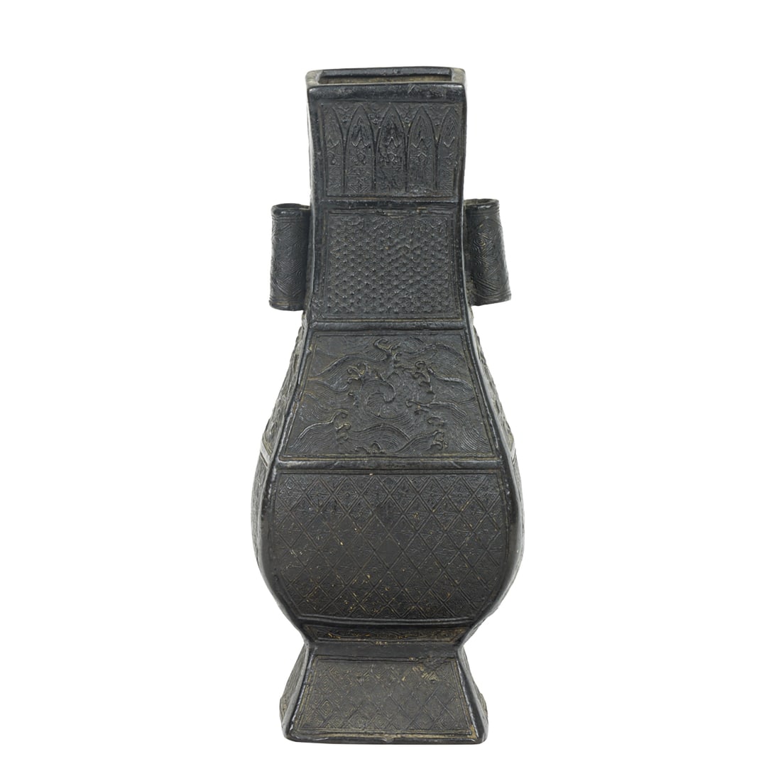 A Chinese cast bronze hu form vase (1 of 4)