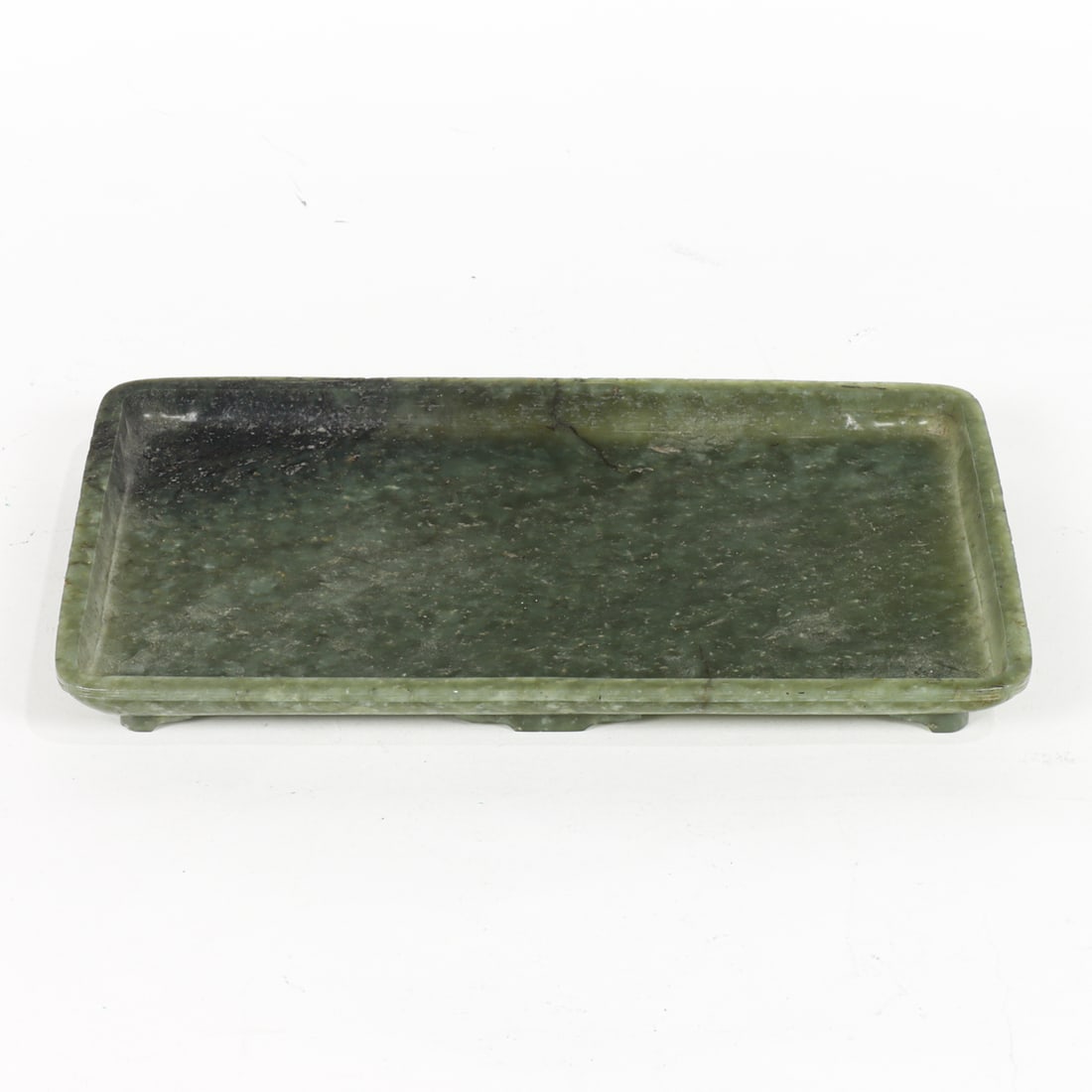 A Chinese spinach jade rectangular tray - 2