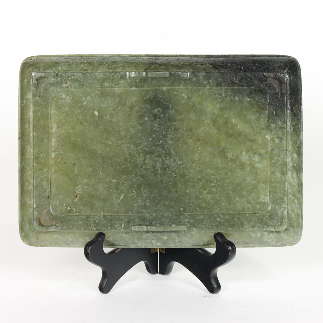 A Chinese spinach jade rectangular tray - 3