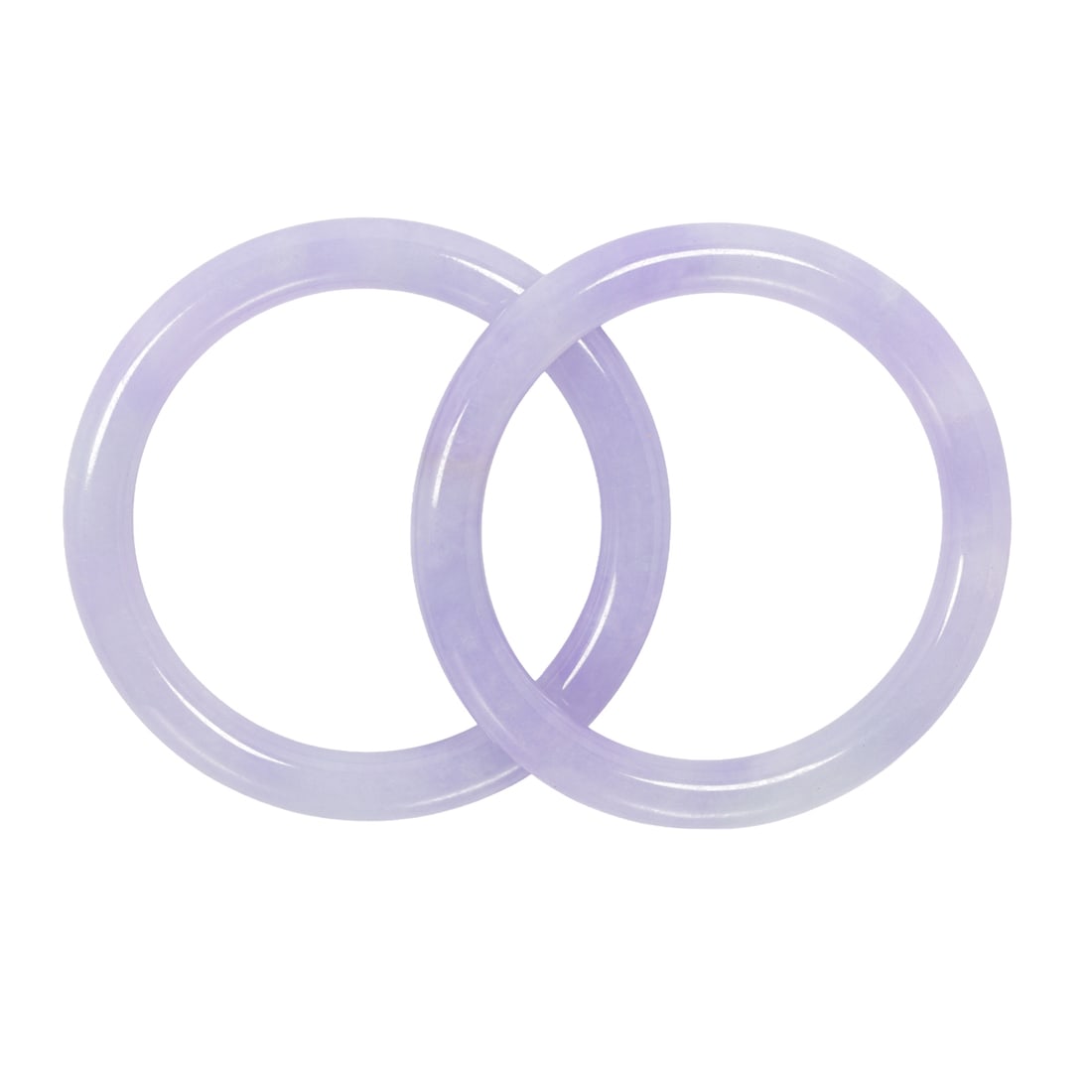 A pair of Chinese lavender jadeite bangle bracelets (1 of 2)