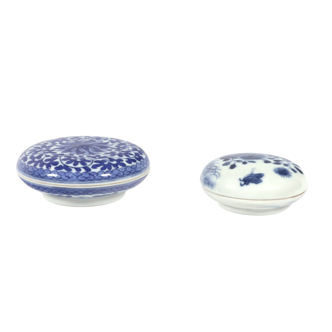 (lot of 2) Chinese blue and white seal paste boxes (1 of 3)