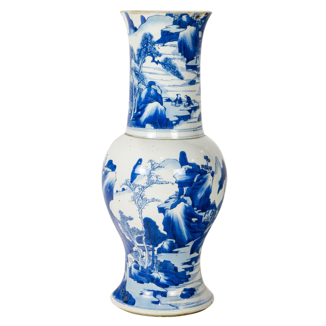 A Chinese blue and white 'landscape' vase (1 of 4)