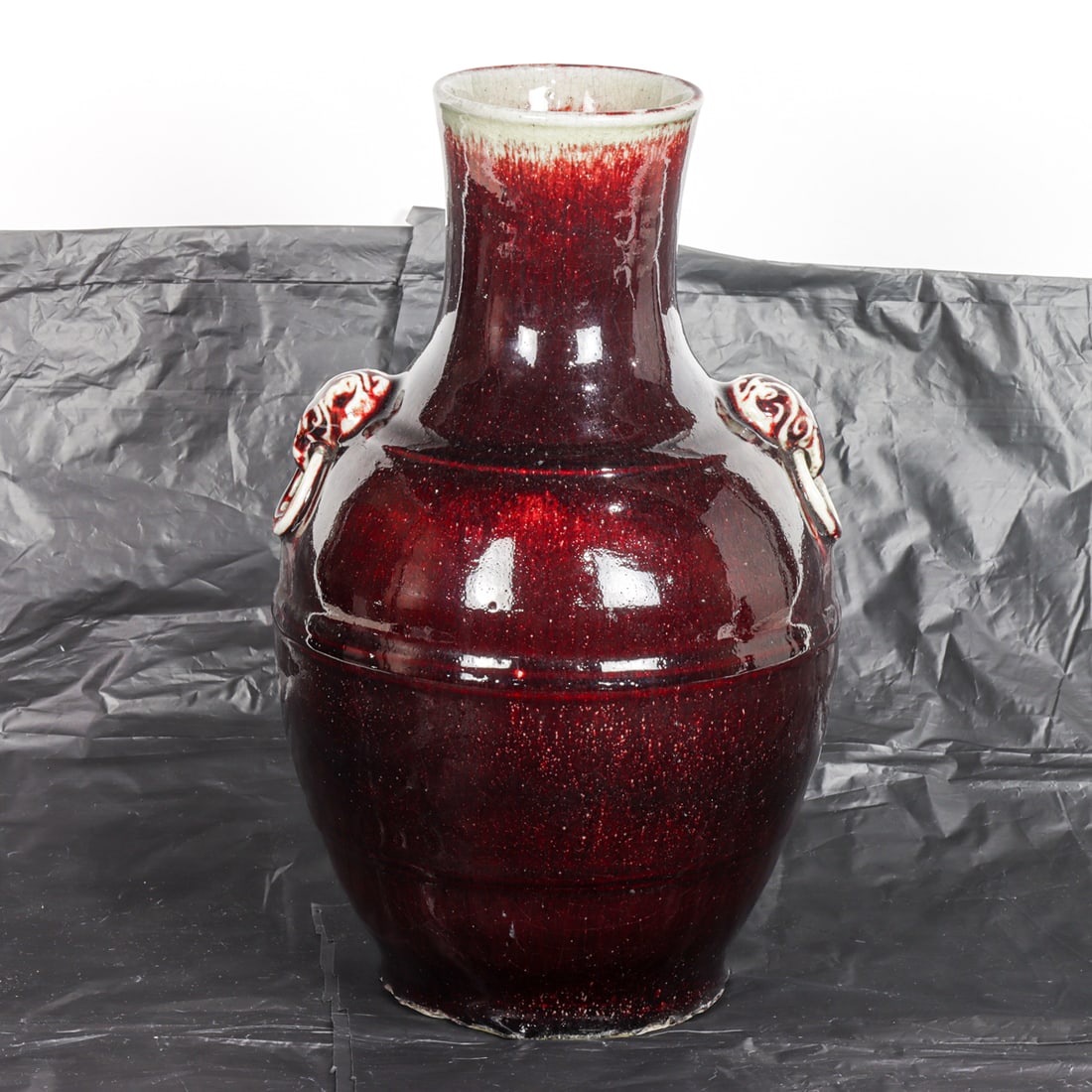 A Chinese flambe glazed hu-form vase (1 of 5)