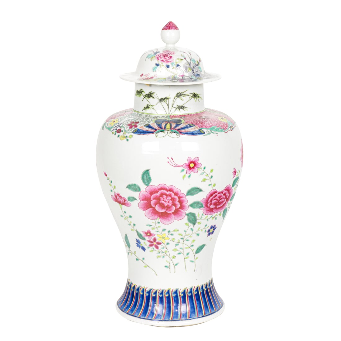 A Chinese famille rose lidded jar (1 of 5)