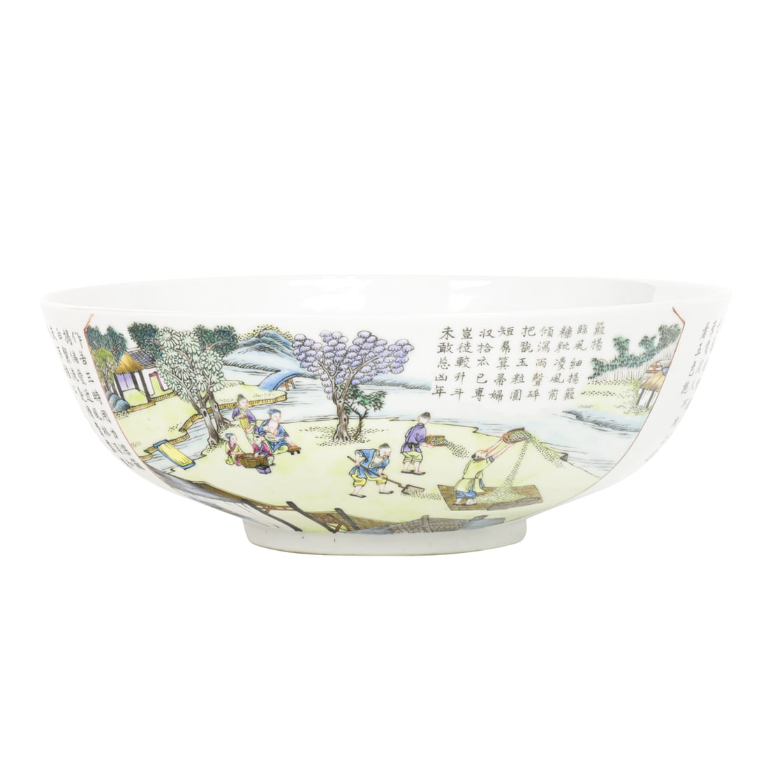 A Chinese famille rose gengjitu bowl (1 of 5)
