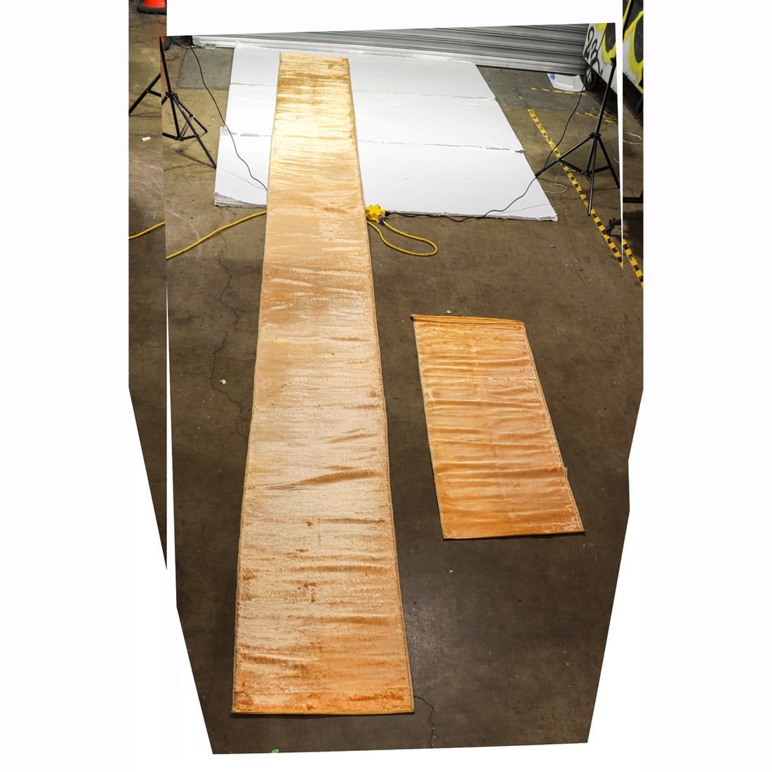 (lot of 2) Chinese imperial yellow silk bolts (1 of 3)