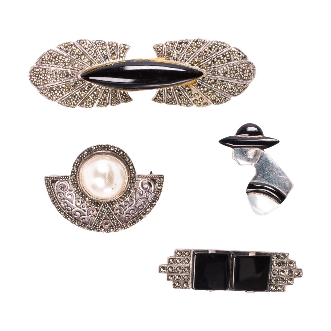 Four Art Deco style brooches (1 of 1)