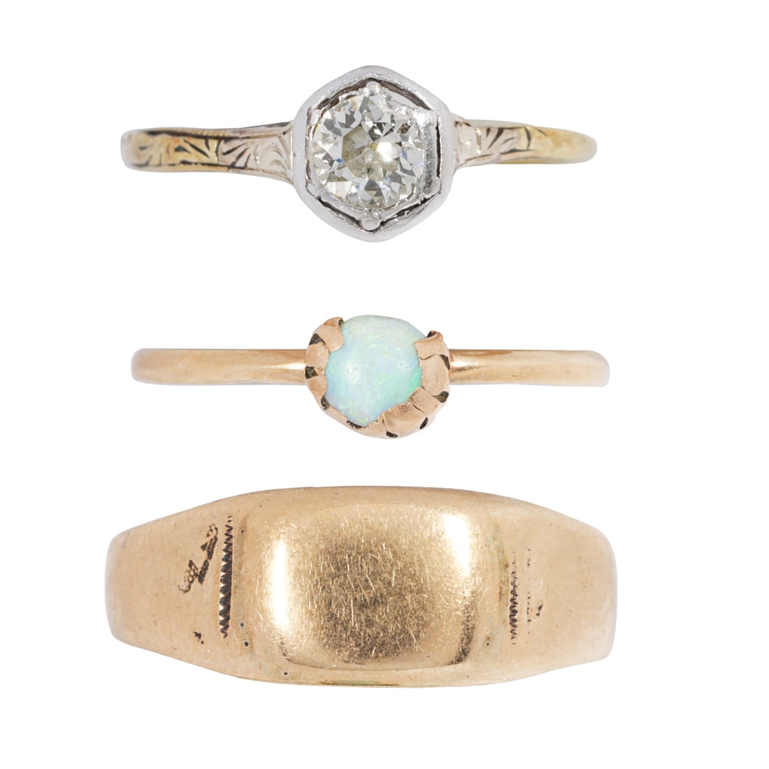 Three antique 14k gold rings (1 of 2)