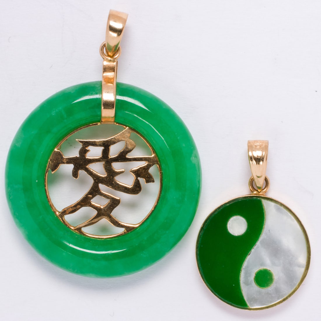 Two jade and 14k gold pendants (1 of 1)