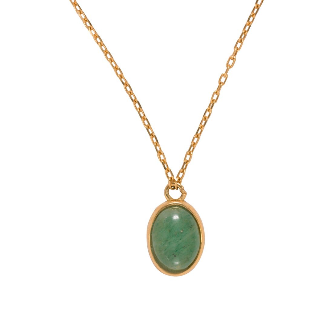 A green hardstone, sterling silver, and 14k gold pendant necklace (1 of 2)