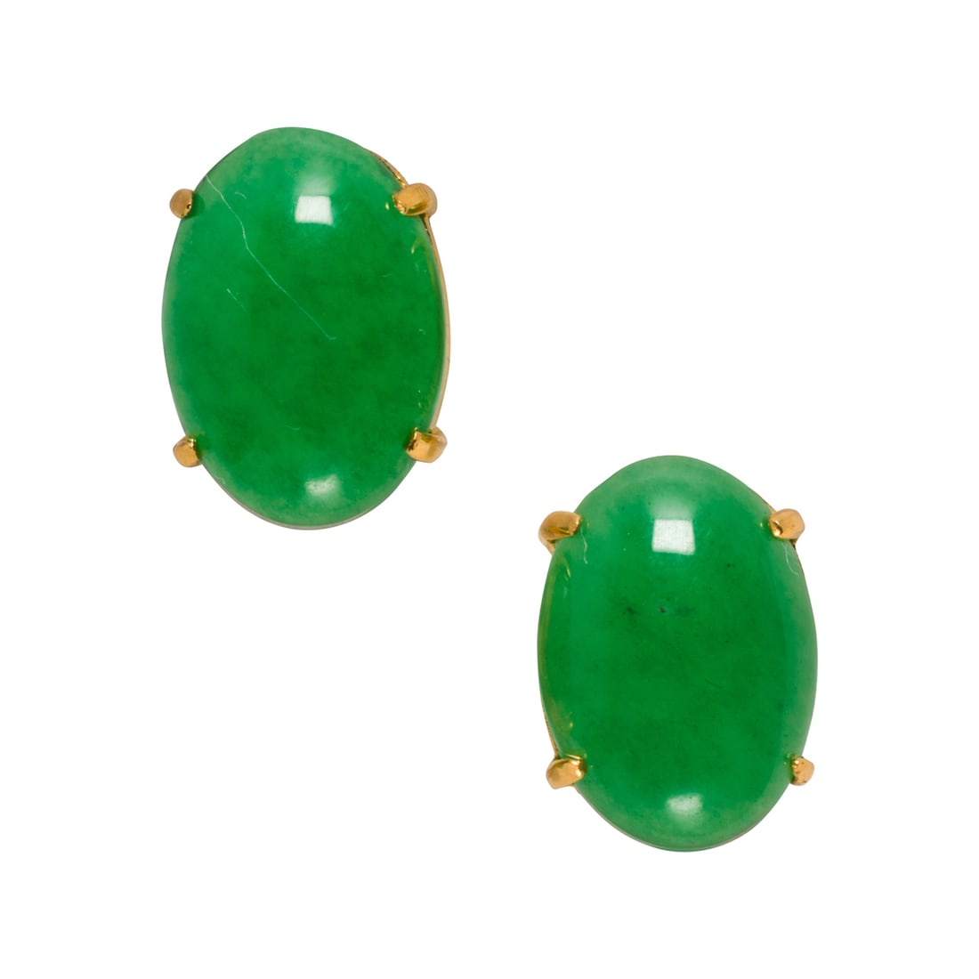 A pair of green hardstone and 18k gold earrings (1 of 1)