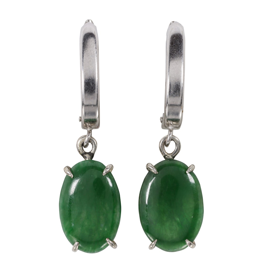 A pair of jade and 14k white gold earrings (1 of 1)