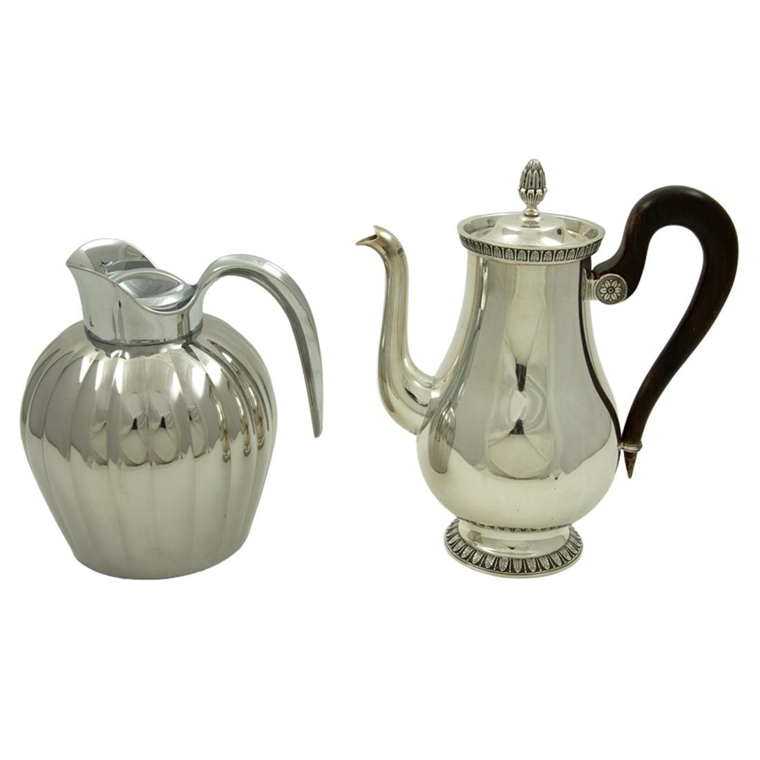 A Georg Jensen pitcher and a Christofle Malmaison coffee pot (1 of 2)