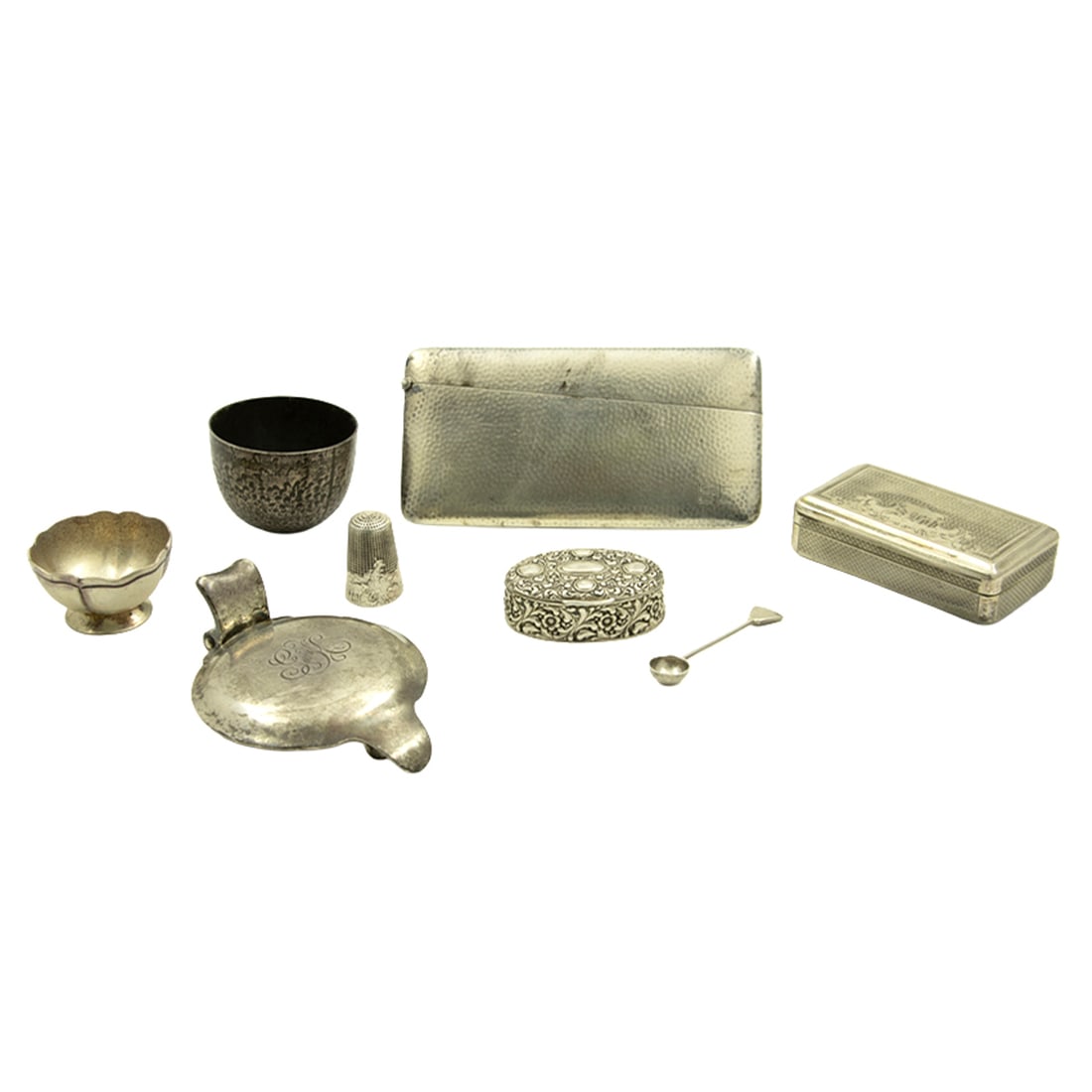 A group of sterling and 800-standard table and desk articles (1 of 2)