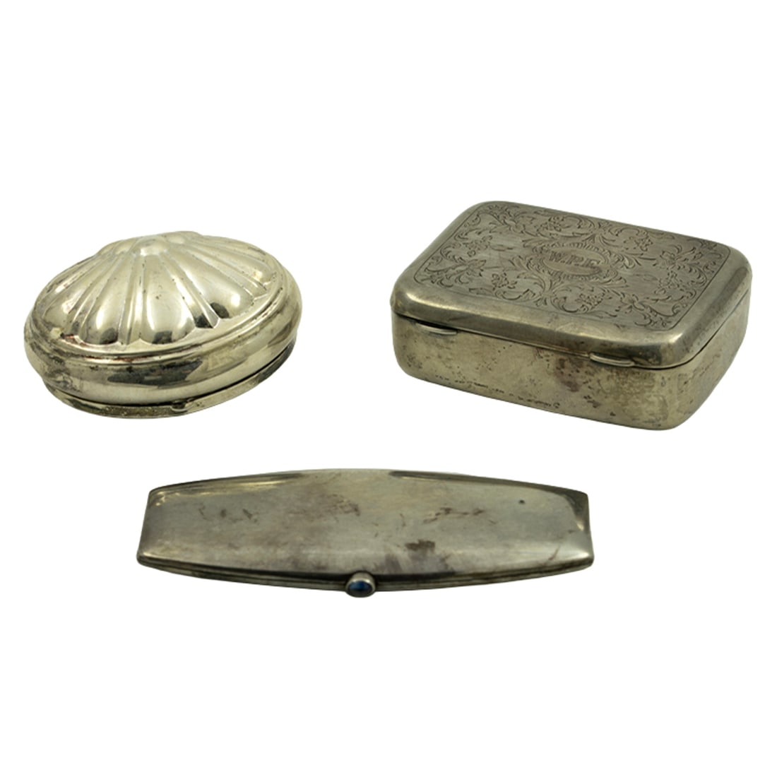 Two sterling boxes with a sterling case (1 of 1)