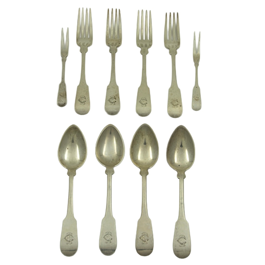 A group of ten pieces Guildcraft sterling silver flatware (1 of 2)
