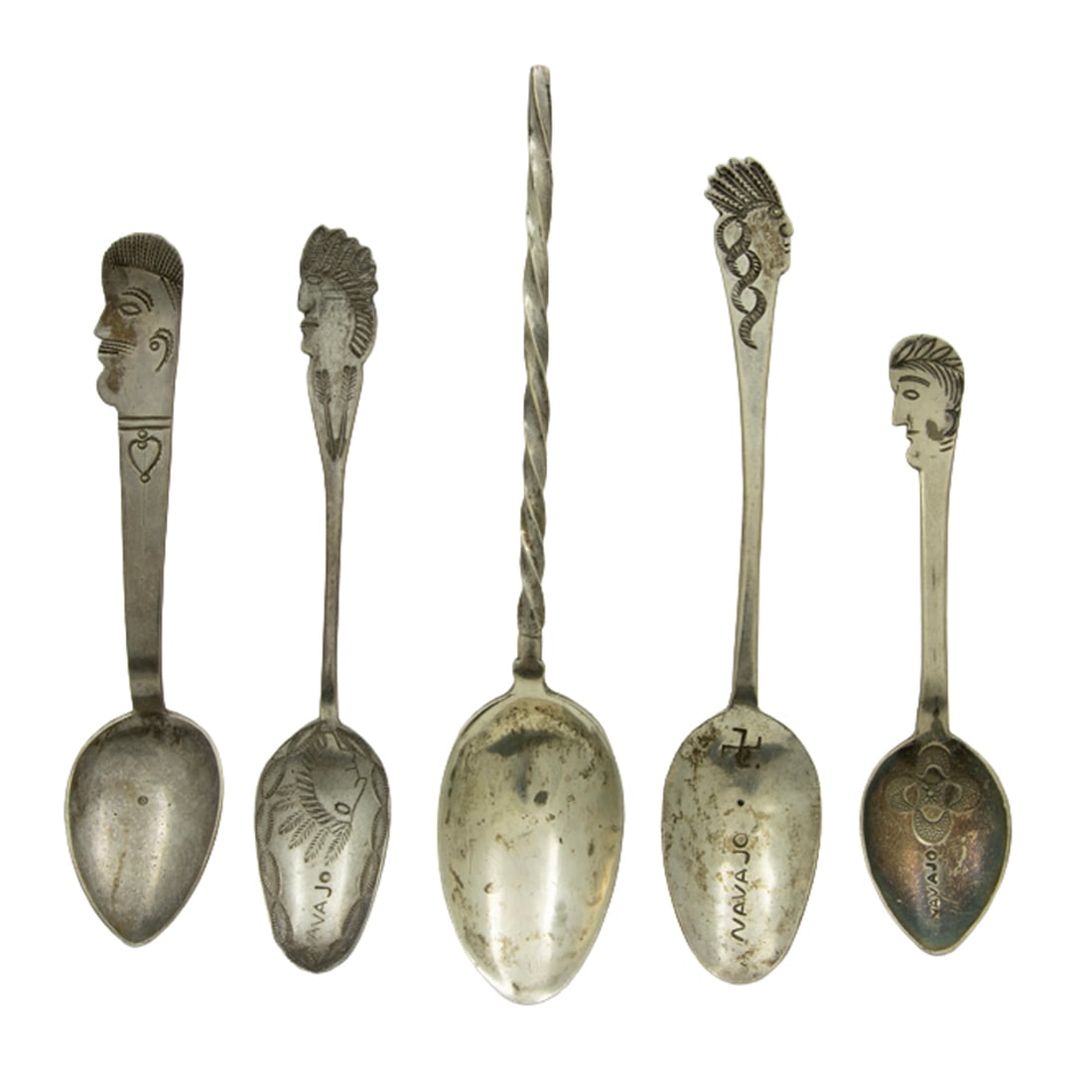 Five Native American sterling silver spoons (1 of 1)