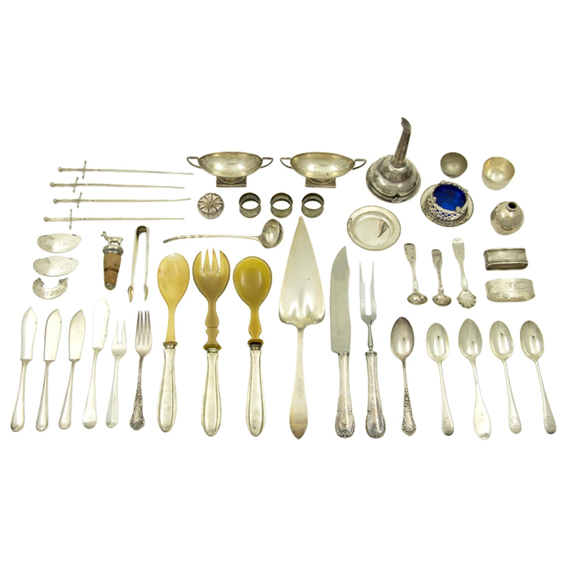 An assembled group of 800 and 925 standard silver table articles (1 of 2)