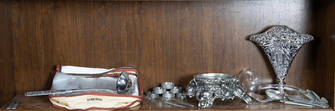 A set of Hampton's Silversmiths Hampton Forge flatware, serving pieces and napkin rings (1 of 1)