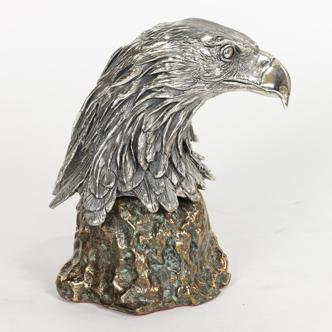 A Spanish silver-plated study of an eagle head: A Spanish silver-plated study of an eagle head, Cunill, Barcelona, impressed factory mark, 9.75"h