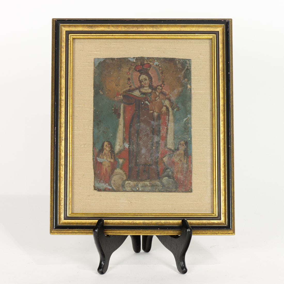 A Spanish Colonial retablo of the Virgin and Child (1 of 1)