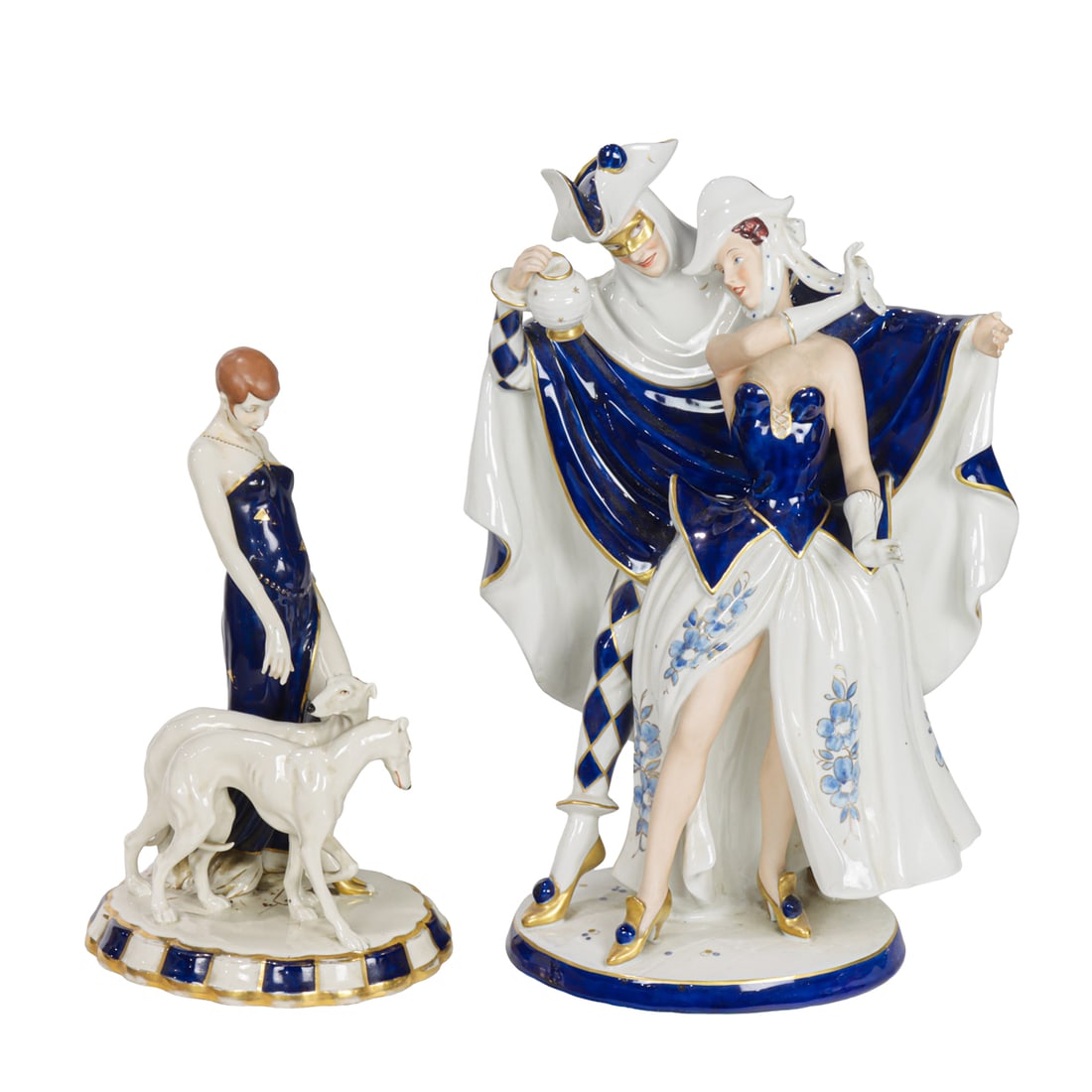 Two large Royal Dux porcelain figural groups (1 of 6)