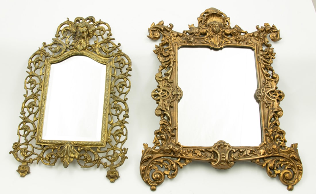 Two American Victorian pierced brass mirrors (1 of 1)