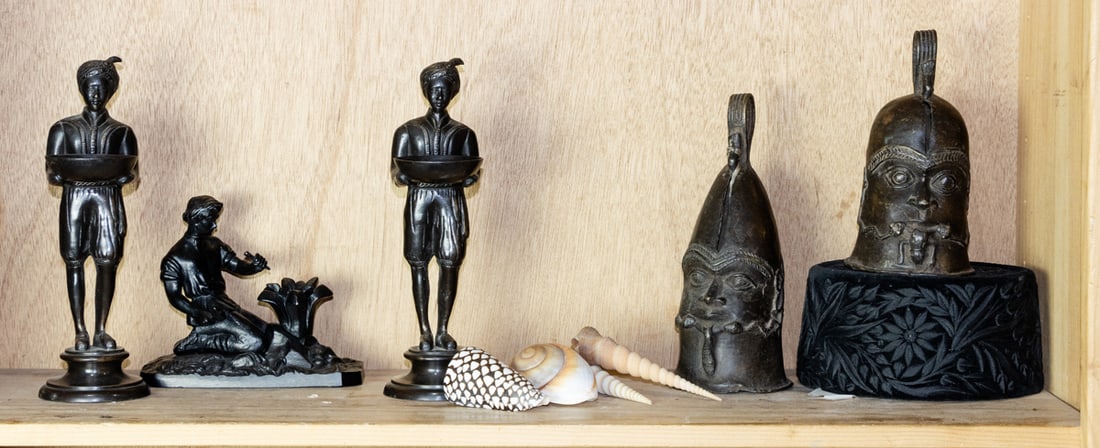 An assembled group including African style figural bells (1 of 1)