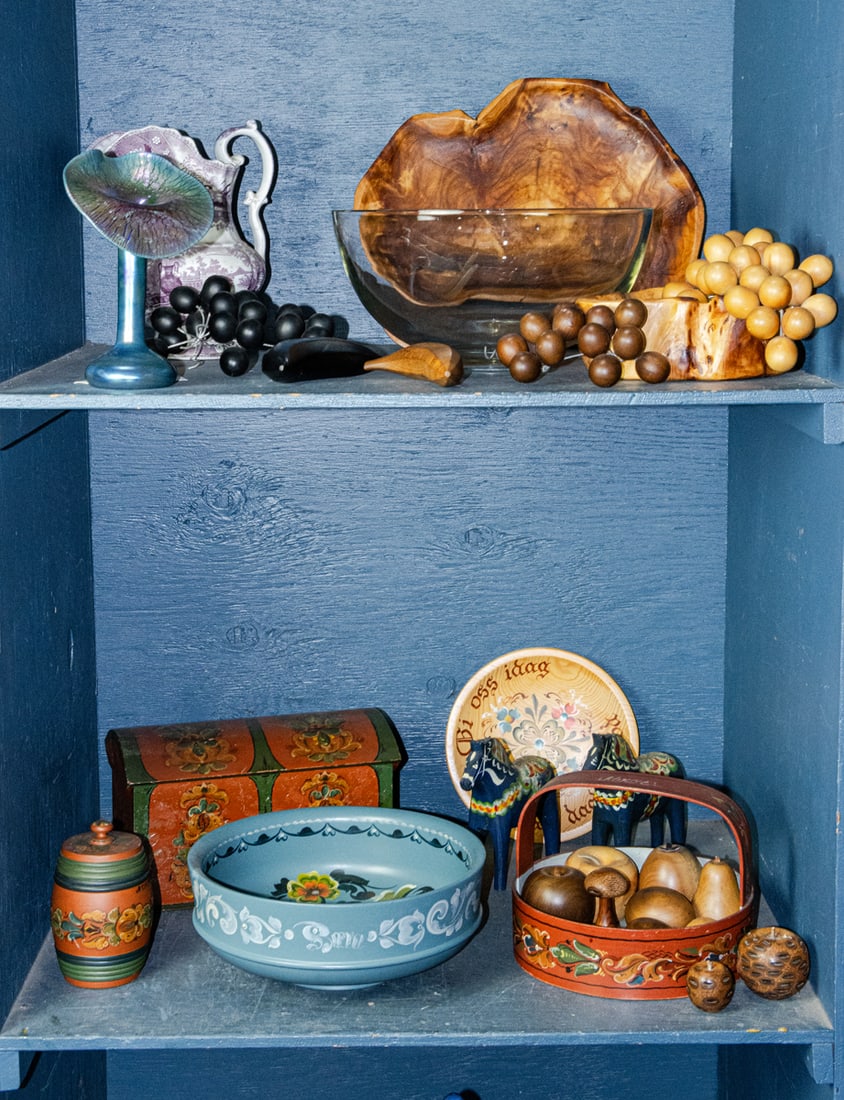 An assembled group of mostly Norwegian wood objects (1 of 1)