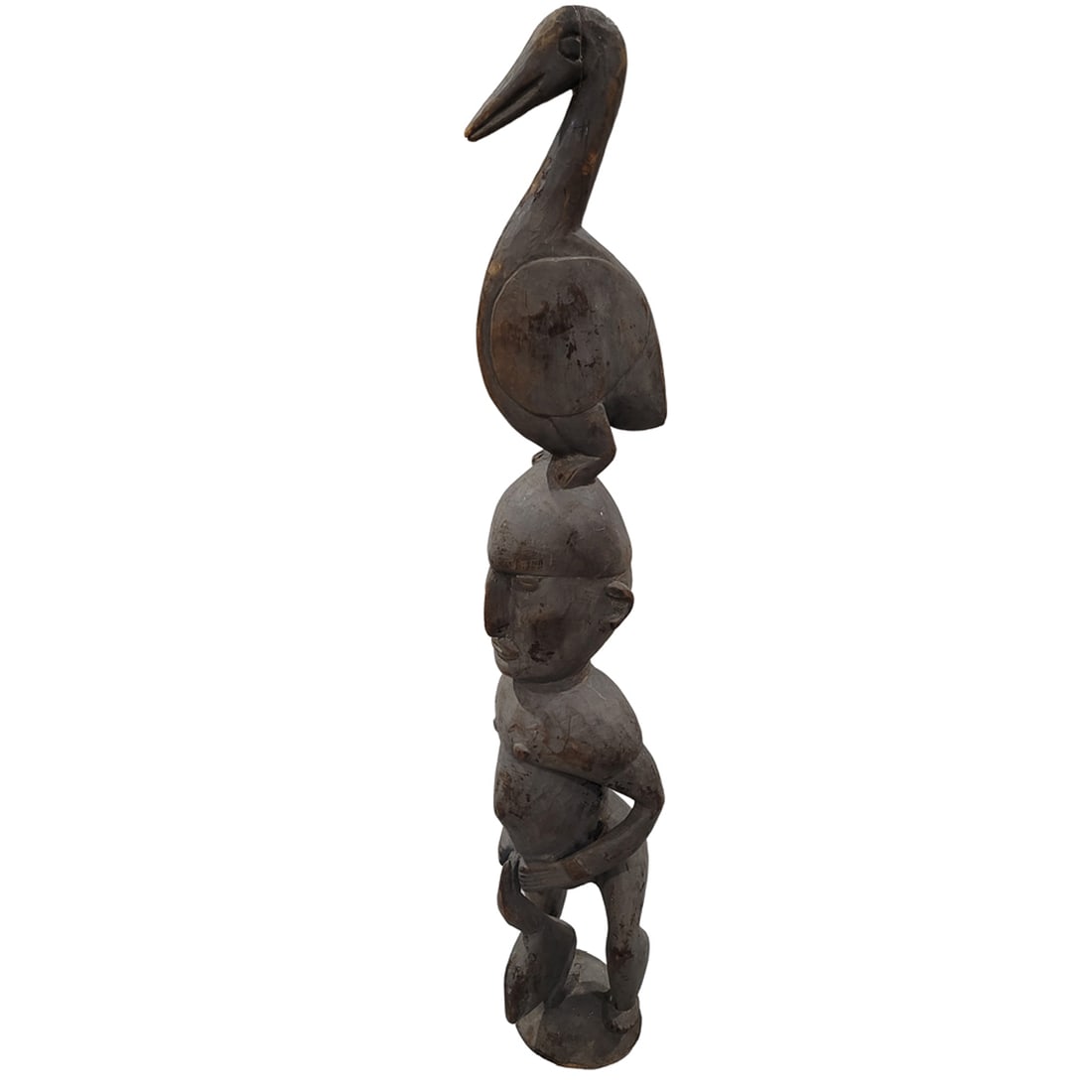 An Oceanic wood figure: An Oceanic wood figure, Papua New Guinea, approx 45"h x 8"w x 6"d
