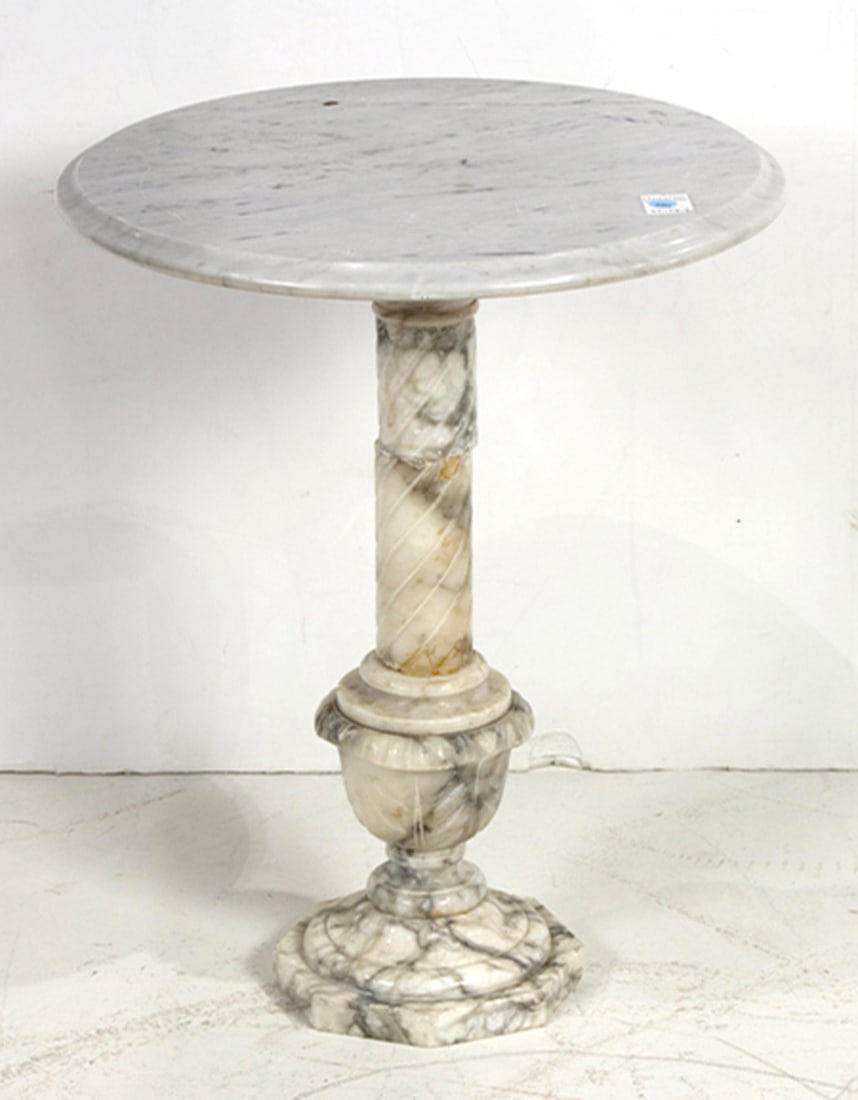 An Italian marble and alabaster pedestal side table (1 of 1)
