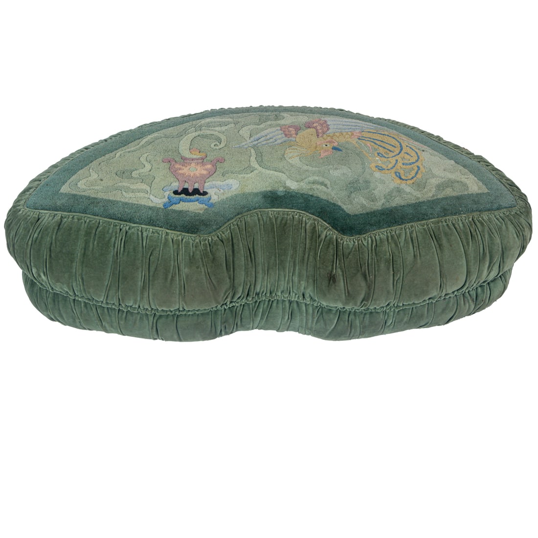 An Art Deco green pouf ottoman (1 of 4)
