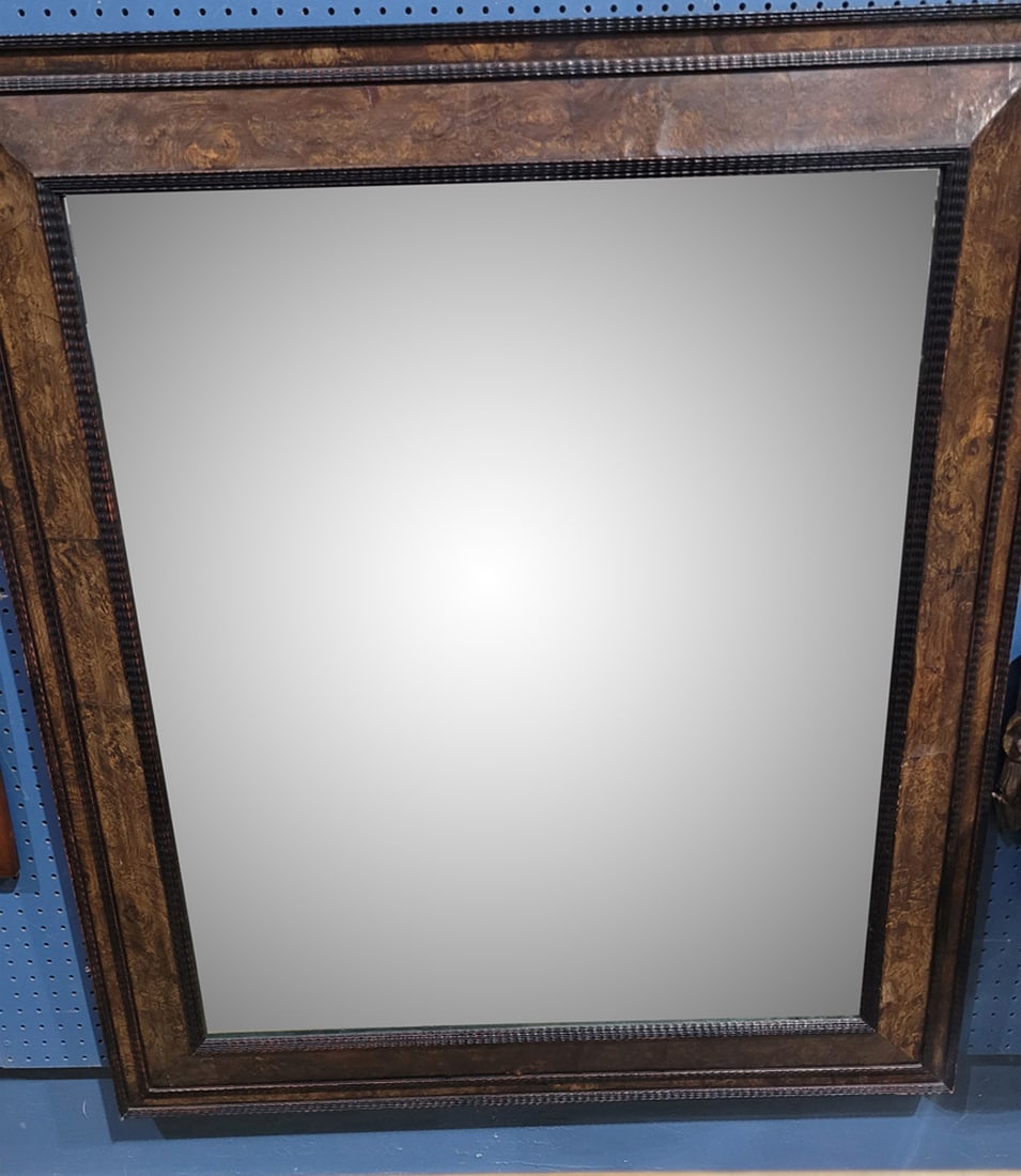 A Baroque style burlwood mirror with ripple molding (1 of 1)