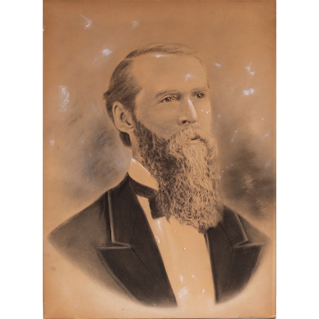 Work on paper, Portrait of Dr. John Washington Van Zandt: Anonymous (19th century), "Portrait of Dr. John Washington Van Zandt," crayon, museum inventory no: 53423, sheet (unframed): 22"h x 16"w. Provenance: Property of the Fine Arts Museums of San