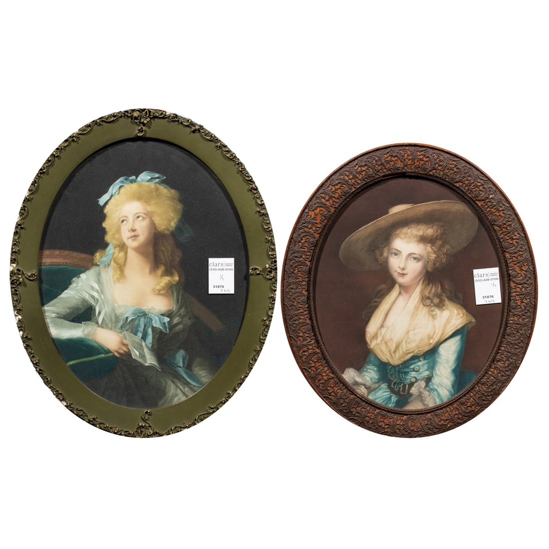 Prints, After Sir Joshua Reynolds and Elisabeth Louise Vigee le Brun: (lot of 2) After Sir Joshua Reynolds (British, 1723-1792) and Elisabeth Louise Vigee le Brun (French, 1755-1842), Lady Anne Bingham and Madame Grand, mezzotints, overall (with frame, for larger):