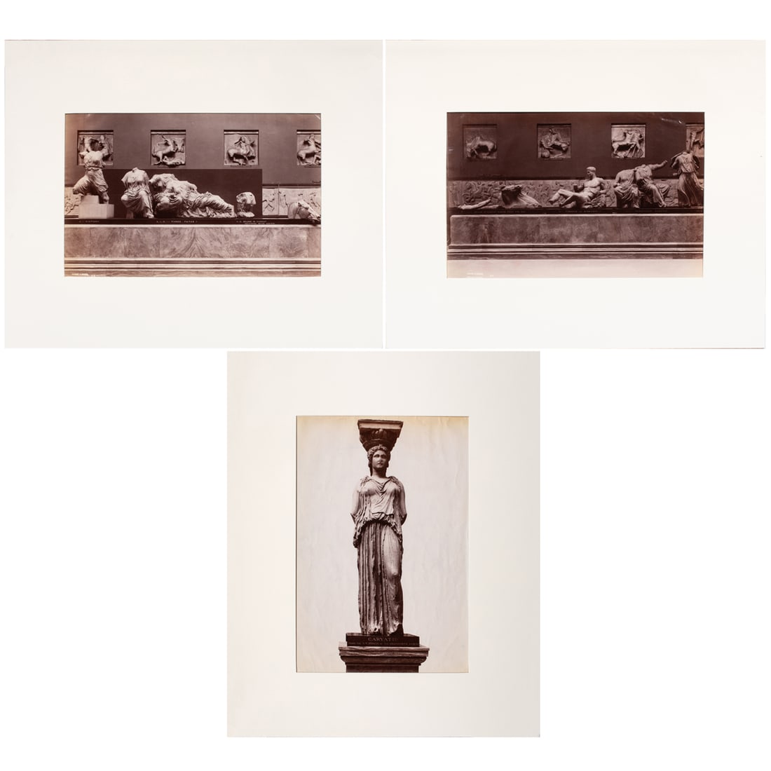 Photographs, Clarke & Davies (British, 19th century): (lot of 3) Clarke & Davies (British, 19th century), Classical Statues, albumen prints, overall (with mat, for each): 13"h x 16"w