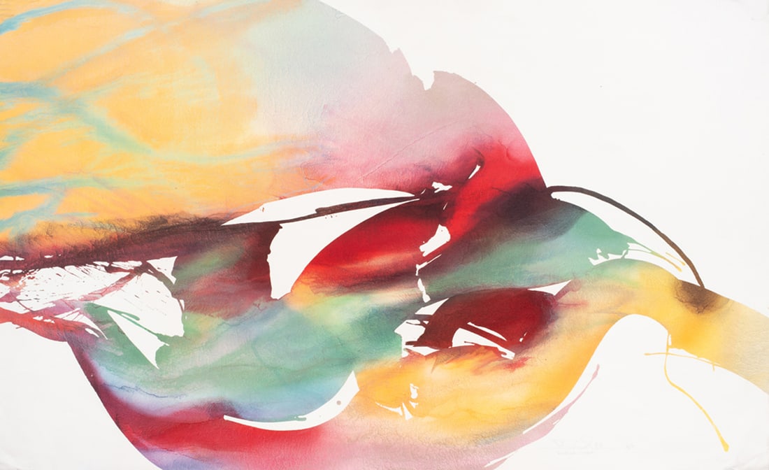 Print, Peter Kitchell: Peter Kitchell (American, b. 1950), "Rooster Range," 1987, color lithograph on paper, pencil signed, titled and dated lower right, Printer's Proof, aside from the edition of 300, sheet (unframed):