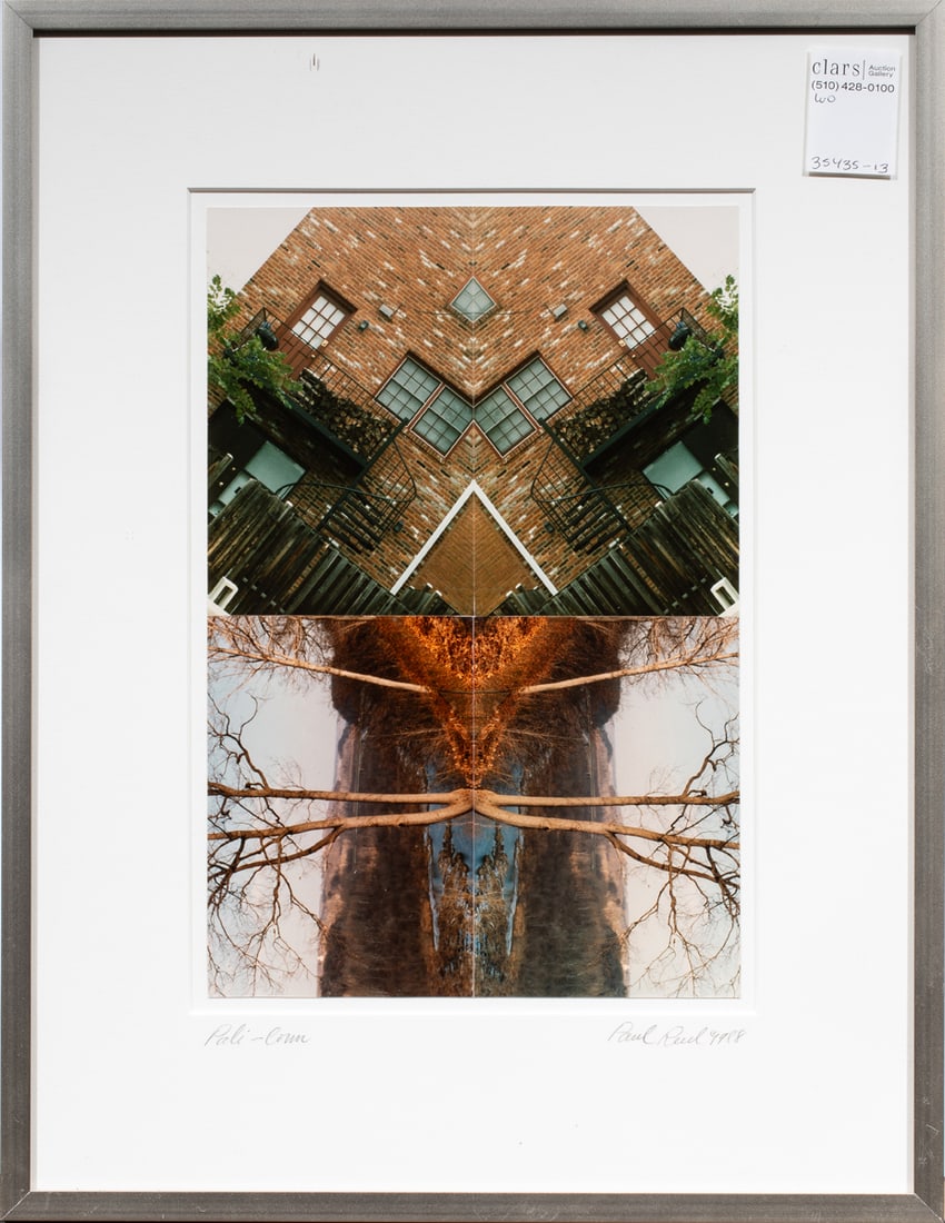 Photographic Collage, Paul Reed: Paul Reed (American, 20th century), "Pali-com," 1988, c-print collage, pencil signed and dated lower right, titled lower left, overall (with frame): 17.25"h x 13.25"w