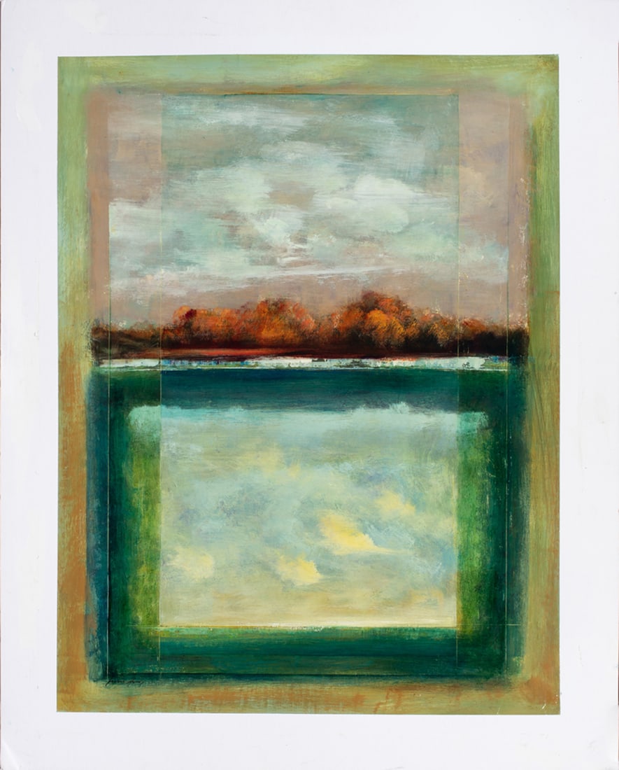Work on paper, Contemporary School: Contemporary School (20th century), Untitled, mixed media on paper, signed indistinctly lower left, sheet (unframed): 40"h x 32"w.