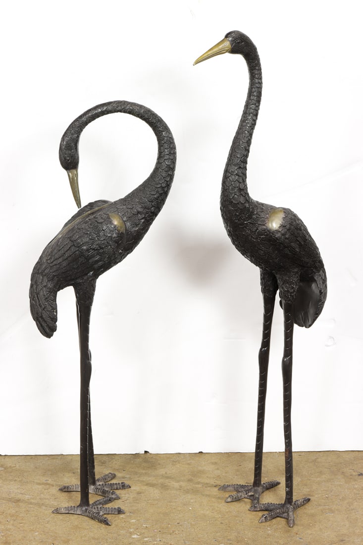 A pair of bronze cranes (1 of 1)