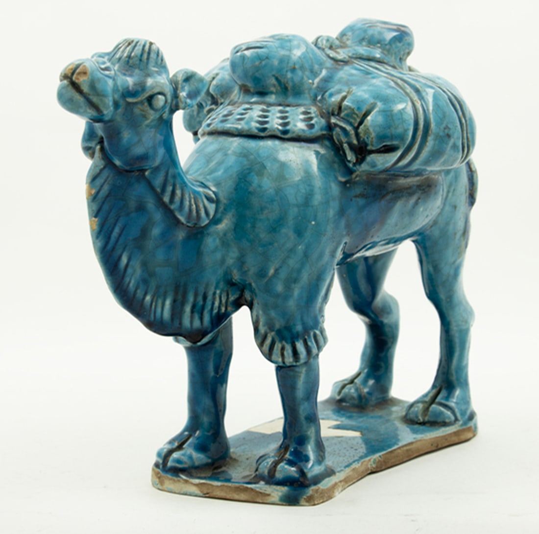 (lot of 2) Chinese glazed figure of camels (1 of 4)
