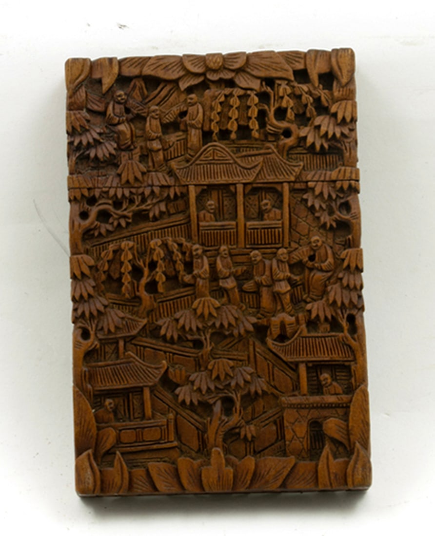 A Chinese export sandal wood card holder (1 of 1)