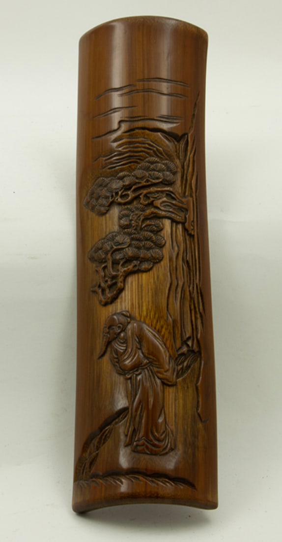 A Chinese carved bamboo wrist rest (1 of 1)