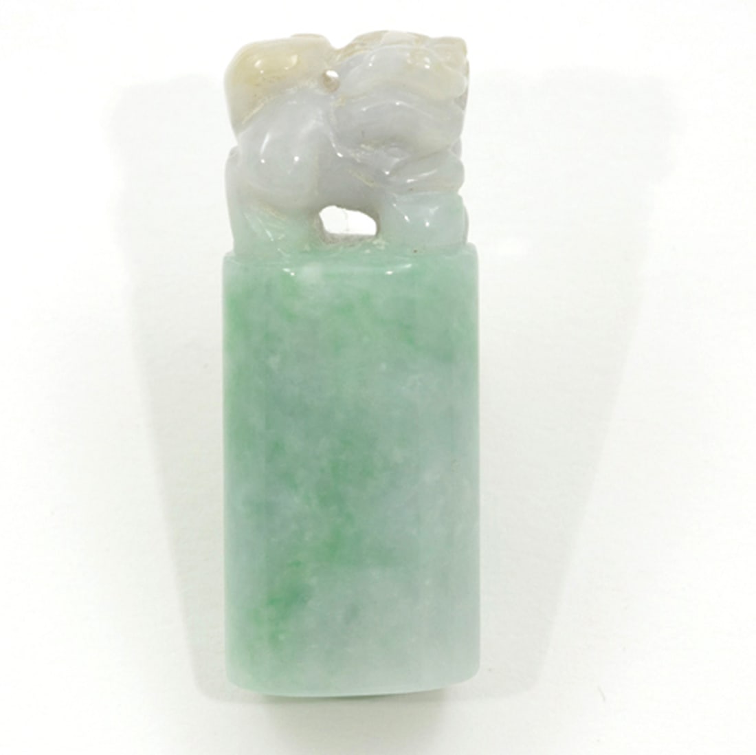 A Chinese green and lavender jadeite seal (1 of 1)