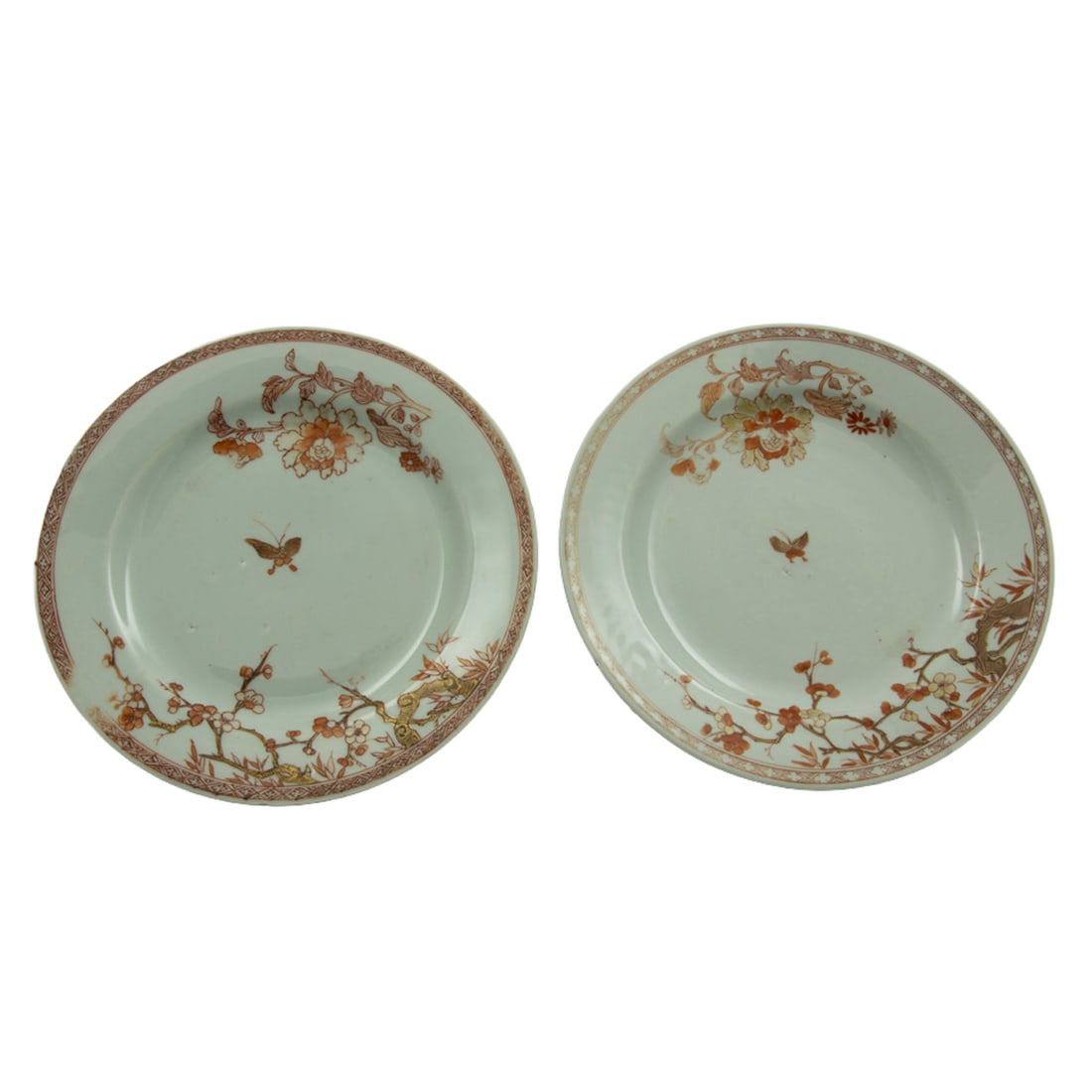 (lot of 2) Chinese export iron-red decorated dishes (1 of 2)