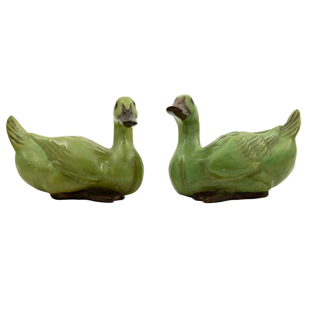 A pair of Chinese green glazed duck figure, 4 (1 of 2)