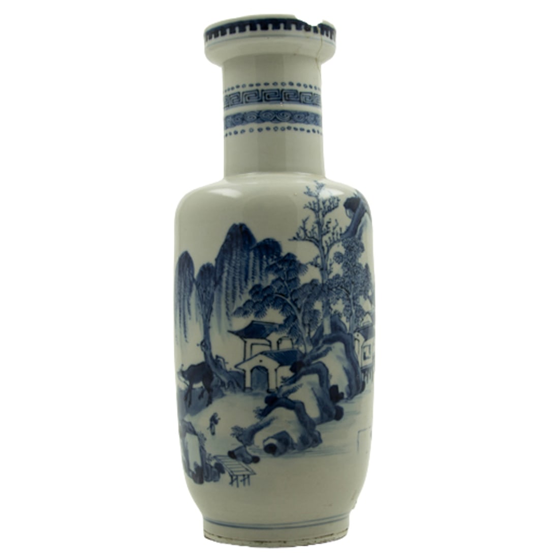 A Chinese blue and white rouleau vase (1 of 3)