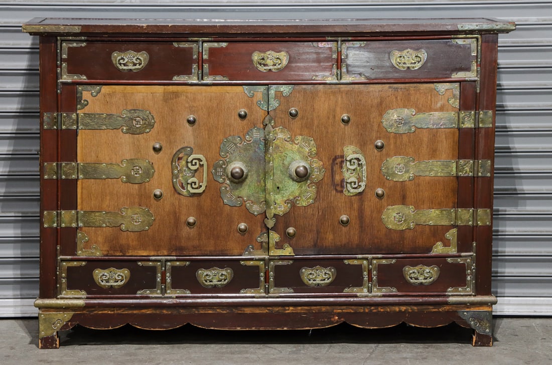 A large Korean cabinet with brass hardware (1 of 1)