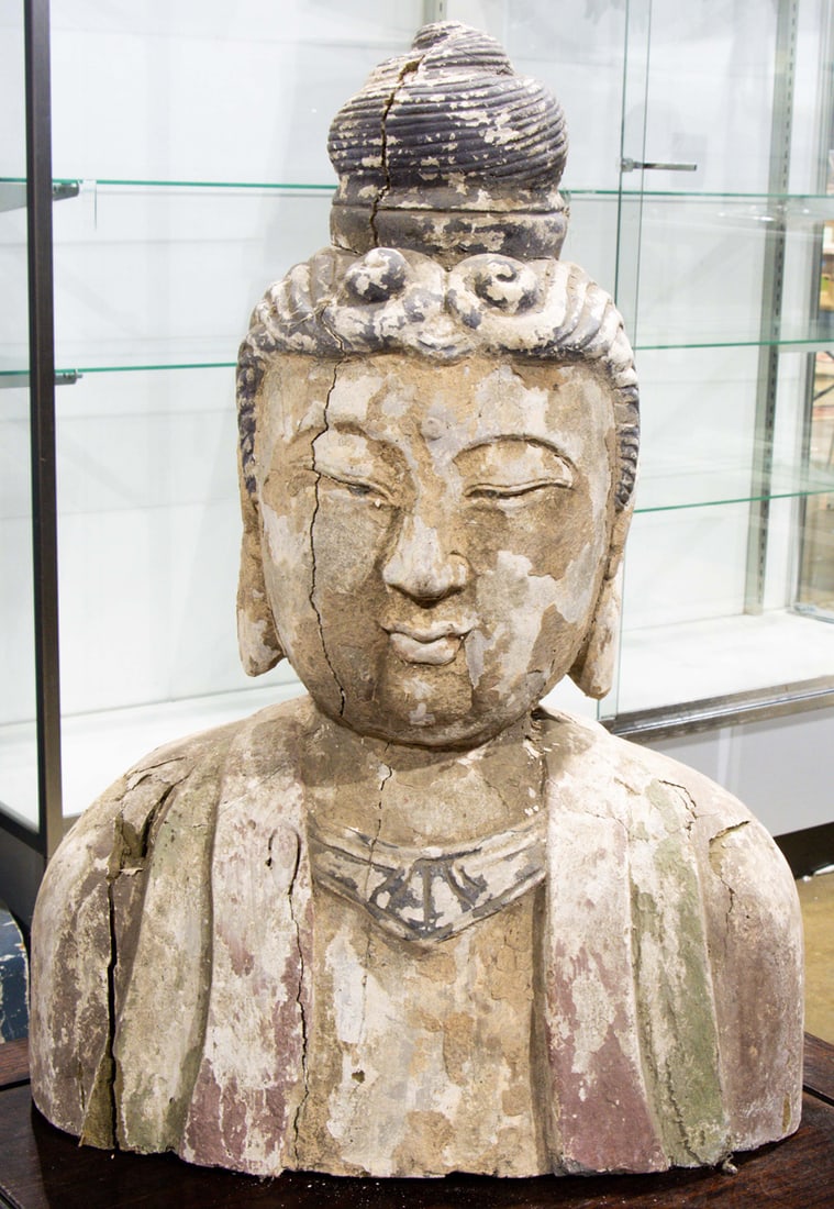 A Chinese polychrome Guanyin bust (1 of 1)